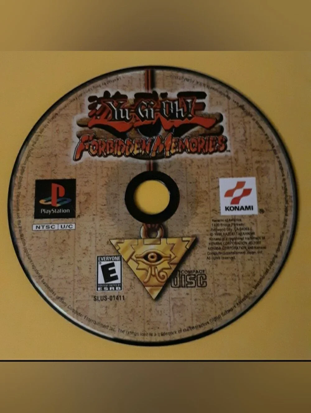 Yu-Gi-Oh! Forbidden Memories PlayStation Game Disc - Gold